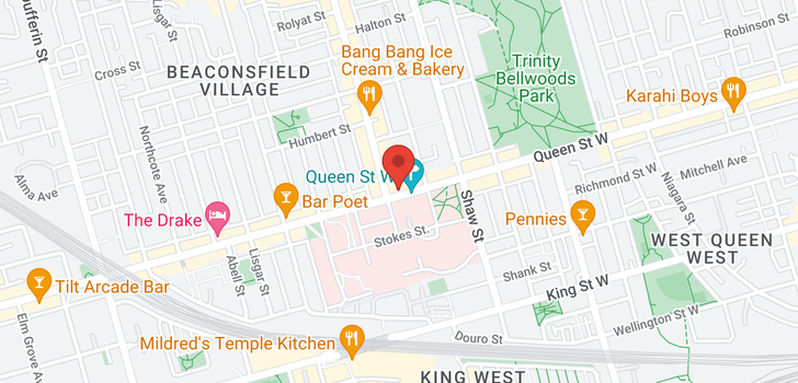 map of 996 QUEEN ST W